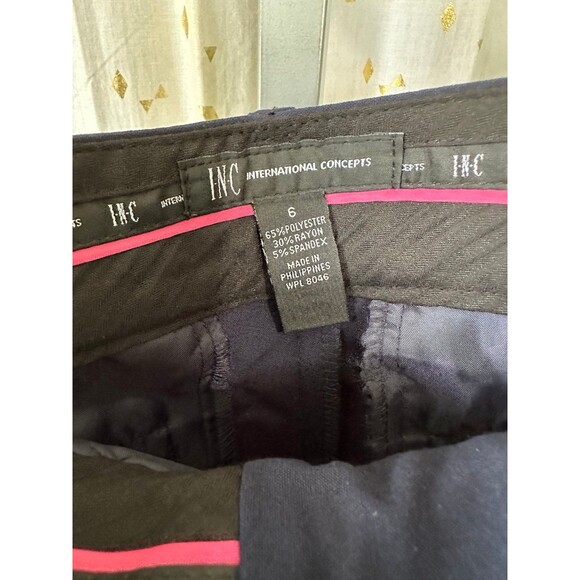 NWT INC International Concepts Women's Style 74132 Navy Wide Leg Trousers 6 - Picture 4 of 4